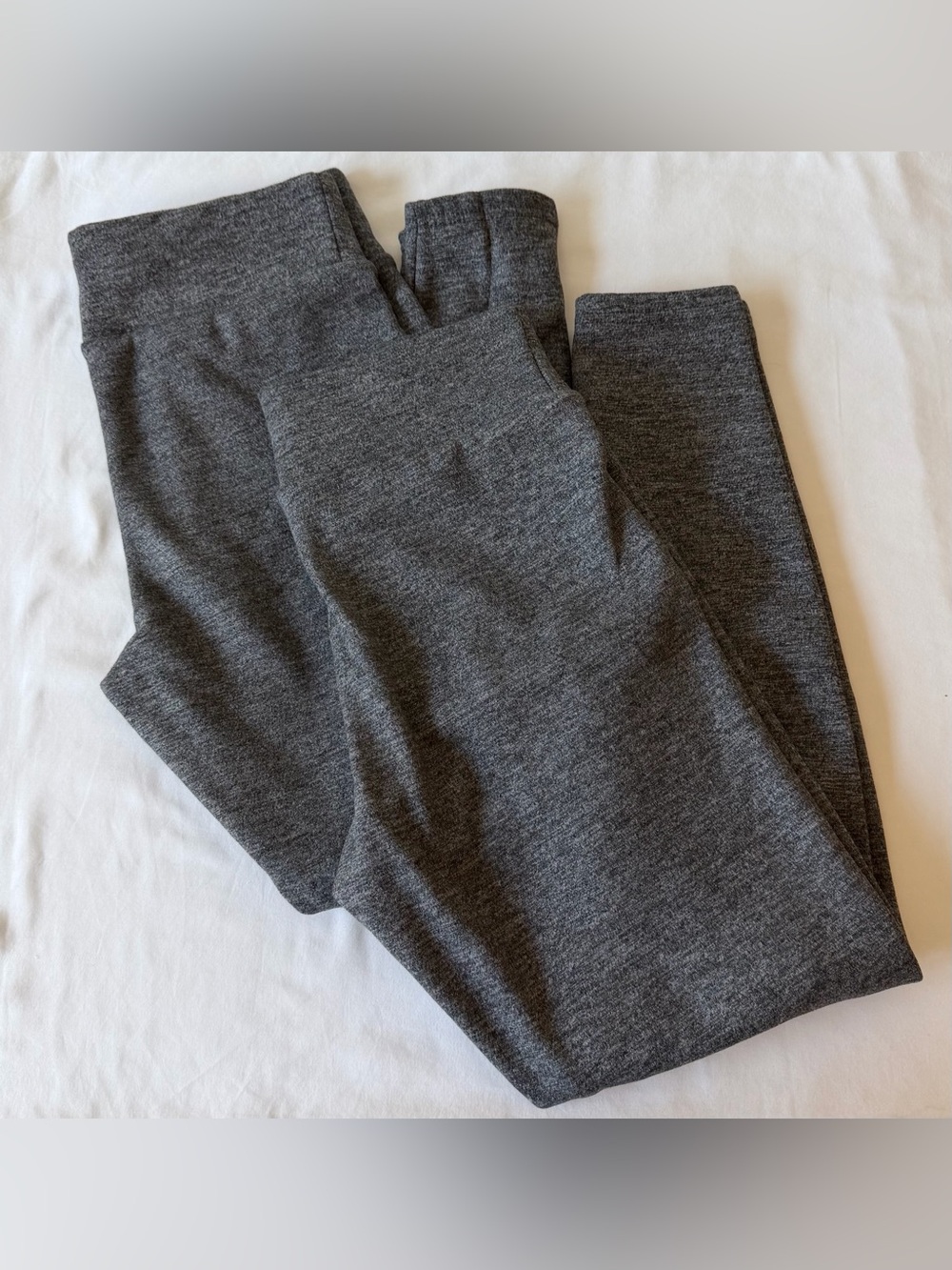 No Boundaries Dark Heather Gray Fleece Lined Leggings Juniors Large Set of 2